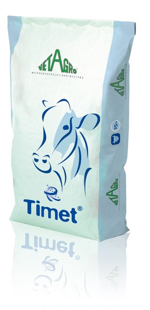 Vet A Gro Timet Bag | Timet® optimizes nitrogen metabolism of the dairy cow and improves milk protein yield.
